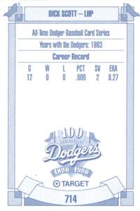1990 Target Dodgers #714 Dick Scott Back