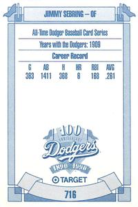 1990 Target Dodgers #716 Jimmy Sebring Back