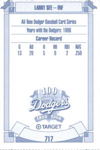 1990 Target Dodgers #717 Larry See Back
