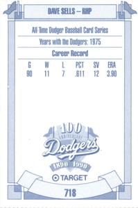 1990 Target Dodgers #718 Dave Sells Back