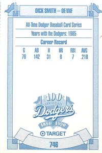 1990 Target Dodgers #746 Dick Smith Back