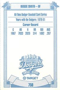 1990 Target Dodgers #750 Reggie Smith Back