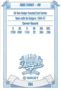 1990 Target Dodgers #764 Eddie Stanky Back