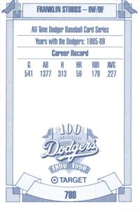 1990 Target Dodgers #780 Franklin Stubbs Back