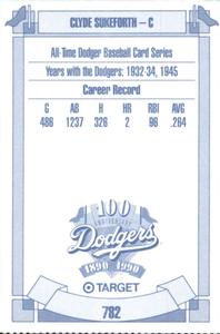 1990 Target Dodgers #782 Clyde Sukeforth Back