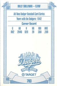 1990 Target Dodgers #783 Billy Sullivan Back