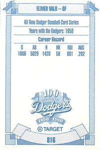 1990 Target Dodgers #816 Elmer Valo Back