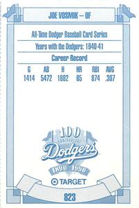 1990 Target Dodgers #823 Joe Vosmik Back