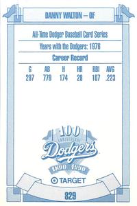 1990 Target Dodgers #829 Danny Walton Back