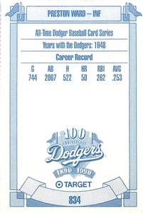 1990 Target Dodgers #834 Preston Ward Back