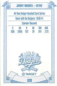 1990 Target Dodgers #838 Jimmy Wasdell Back