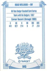 1990 Target Dodgers #845 Brad Wellman Back