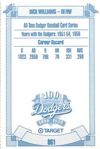 1990 Target Dodgers #861 Dick Williams Back