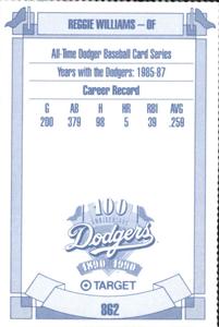 1990 Target Dodgers #862 Reggie Williams Back
