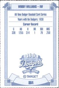 1990 Target Dodgers #864 Woody Williams Back