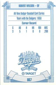 1990 Target Dodgers #867 Robert Wilson Back