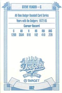 1990 Target Dodgers #882 Steve Yeager Back