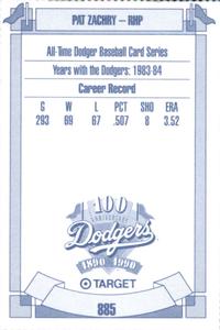 1990 Target Dodgers #885 Pat Zachry Back