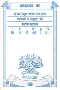 1990 Target Dodgers #896 Win Ballou Back