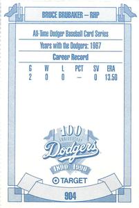 1990 Target Dodgers #904 Bruce Brubaker Back