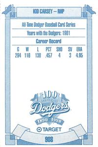 1990 Target Dodgers #908 Kid Carsey Back