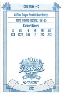 1990 Target Dodgers #922 Con Daily Back