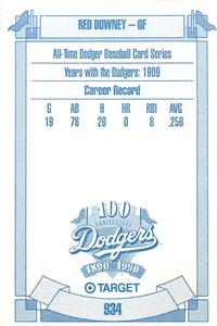 1990 Target Dodgers #934 Red Downey Back