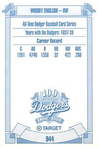 1990 Target Dodgers #944 Woody English Back