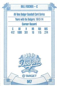 1990 Target Dodgers #947 Bill Fischer Back