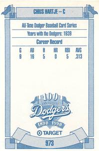 1990 Target Dodgers #973 Chris Hartje Back