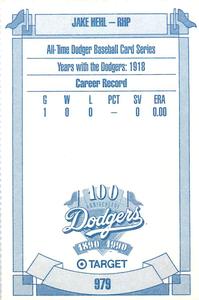 1990 Target Dodgers #979 Jake Hehl Back