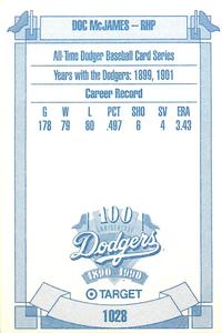 1990 Target Dodgers #1028 Doc McJames Back