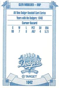 1990 Target Dodgers #1042 Glen Moulder Back