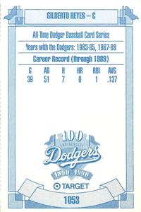 1990 Target Dodgers #1053 Gilberto Reyes Back