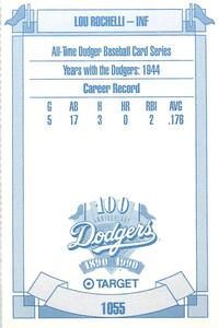 1990 Target Dodgers #1055 Lou Rochelli Back