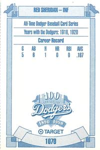 1990 Target Dodgers #1070 Red Sheridan Back