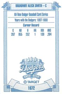 1990 Target Dodgers #1072 Aleck Smith Back