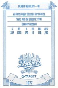 1990 Target Dodgers #1077 Denny Sothern Back