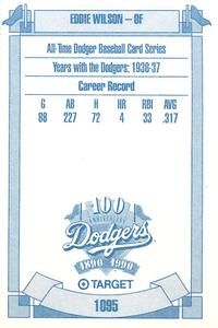1990 Target Dodgers #1095 Eddie Wilson Back