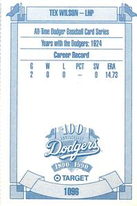 1990 Target Dodgers #1096 Tex Wilson Back