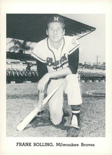 1964 Jay Publishing Milwaukee Braves #NNO Frank Bolling Front