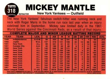 1997 Topps - Mickey Mantle Commemorative Reprints Finest Refractor #34 The Switch Hitter Connects Back
