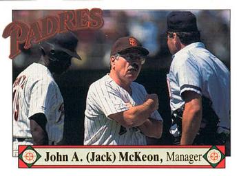 1989 San Diego Padres #1 Jack McKeon Front
