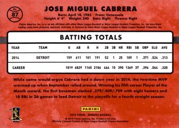 2015 Donruss #87 Miguel Cabrera Back