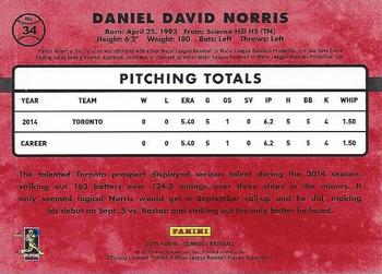 2015 Donruss #34 Daniel Norris Back