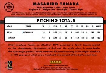 2015 Donruss #129 Masahiro Tanaka Back