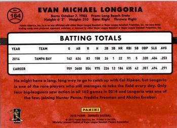 2015 Donruss #164 Evan Longoria Back