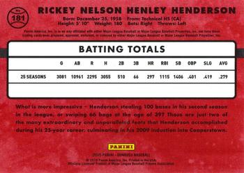2015 Donruss #181 Rickey Henderson Back