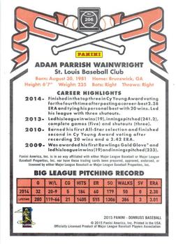 2015 Donruss #206 Adam Wainwright Back