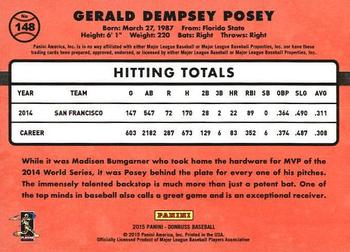 2015 Donruss #148 Buster Posey Back
